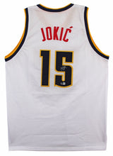 Nikola Jokic Authentic Signed White Pro Style Jersey Autographed BAS Witnessed