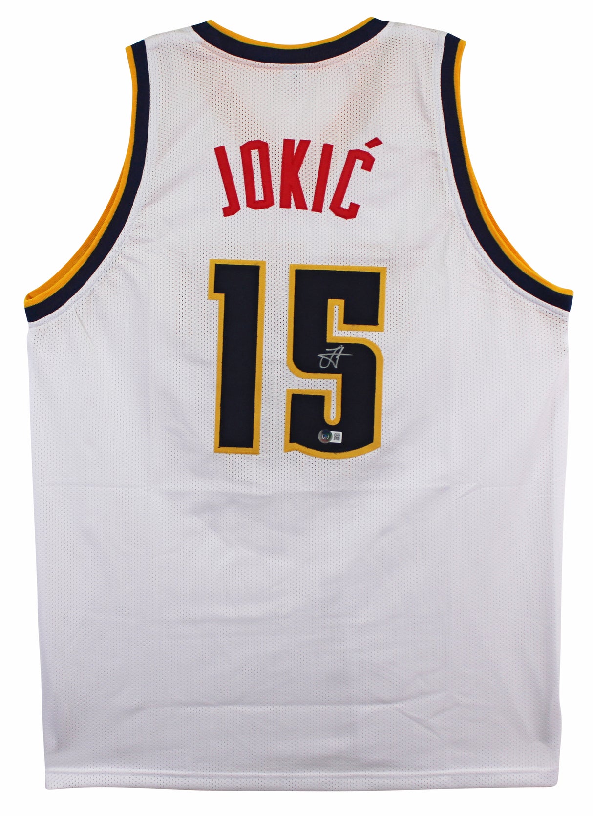 Nikola Jokic Authentic Signed White Pro Style Jersey Autographed BAS Witnessed