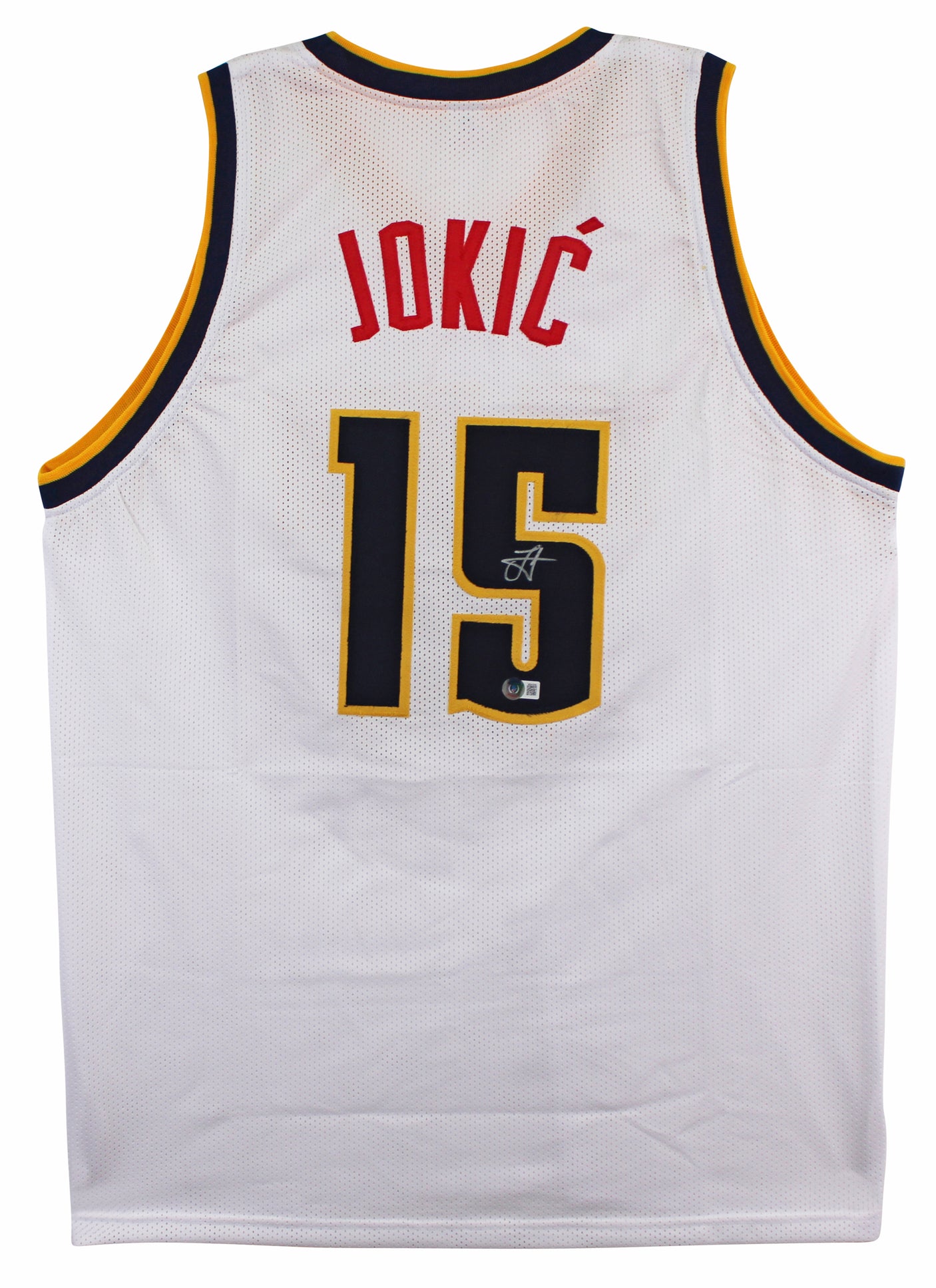 Nikola Jokic Authentic Signed White Pro Style Jersey Autographed BAS Witnessed