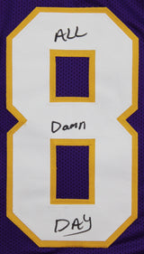 Adrian Peterson "All Damn Day" Signed Purple Pro Style Jersey BAS Witnessed