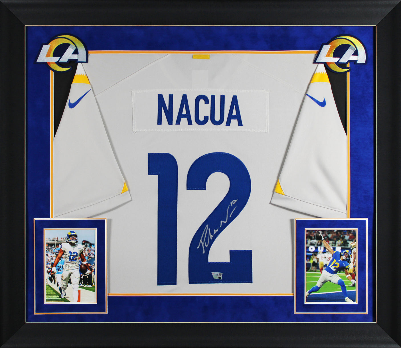 Rams Puka Nacua Authentic Signed Bone Nike Limited Framed Jersey Fanatics