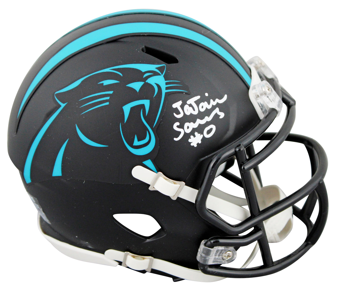 Panthers Ja'Tavion Sanders Signed 2022 Alt Speed Mini Helmet W/ Case BAS Witness
