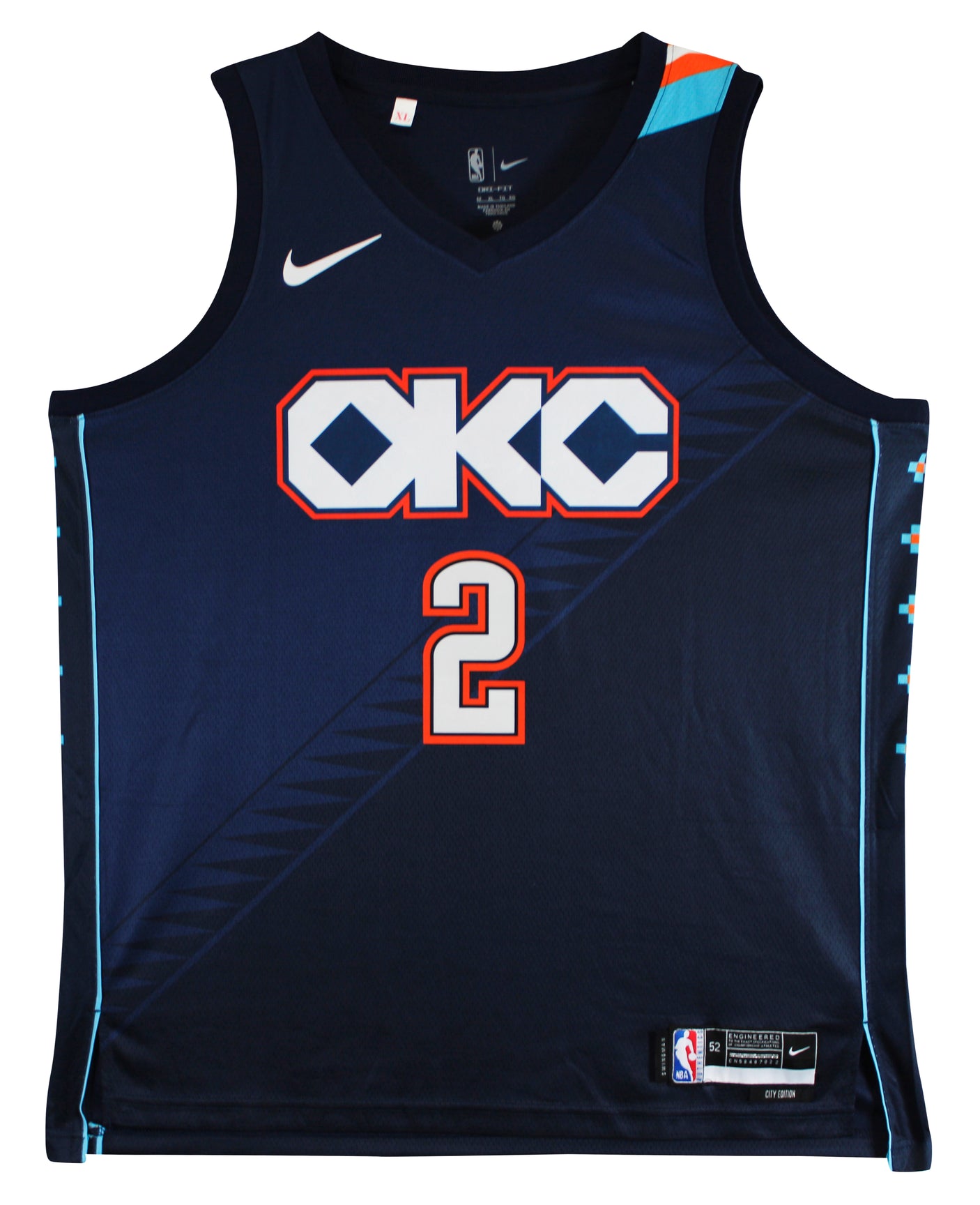 Thunder Shai Gilgeous-Alexander Signed 2025 Navy Nike City Swingman Jersey BAS