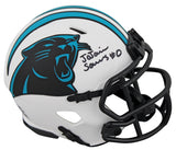 Panthers Ja'Tavion Sanders Authentic Signed Lunar Speed Mini Helmet BAS Witness