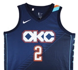 Thunder Shai Gilgeous-Alexander Signed 2025 Navy Nike City Swingman Jersey BAS