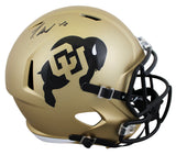 Colorado Travis Hunter Signed Full Size Speed Rep Helmet W/ Case BAS Witnessed