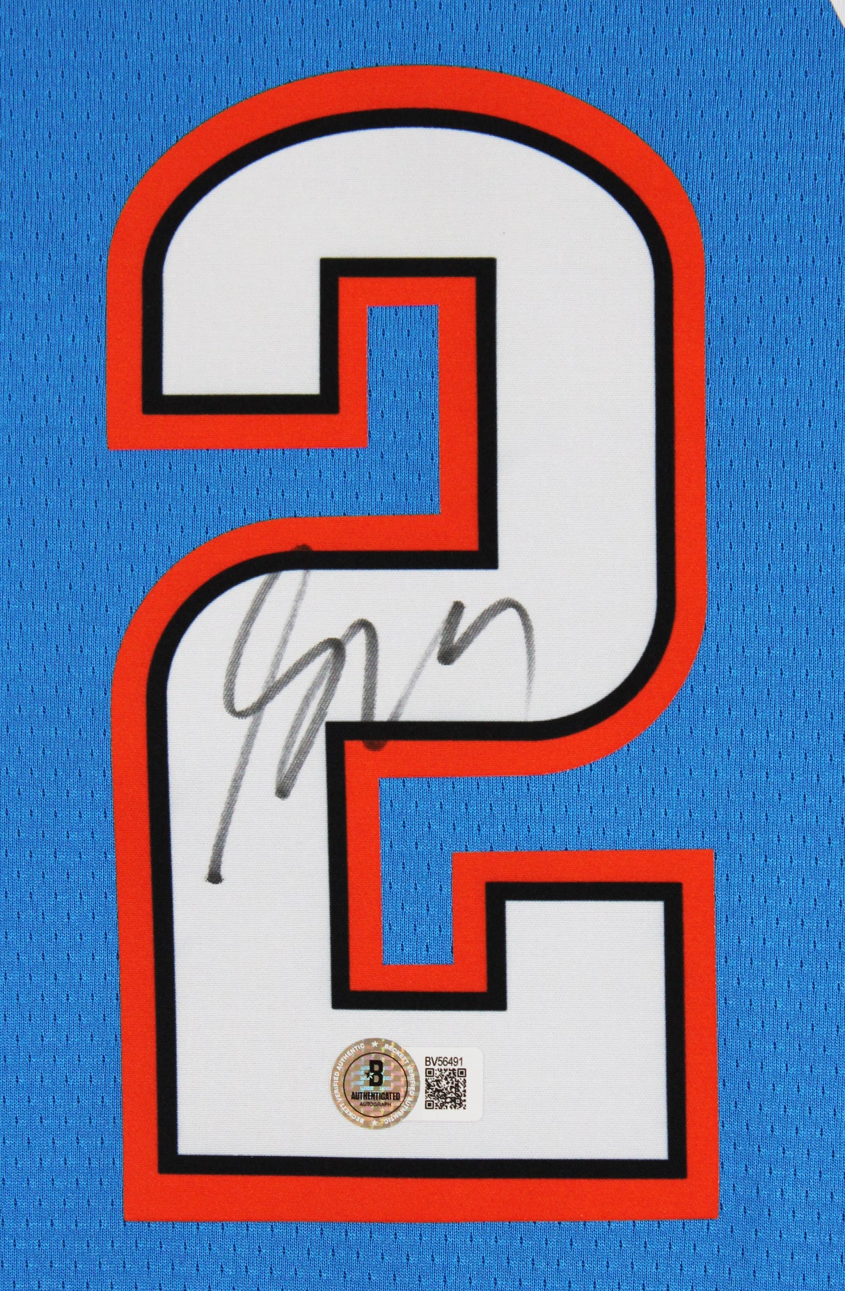 Thunder Shai Gilgeous-Alexander Signed Blue Nike Finals Ed. Framed Jersey BAS