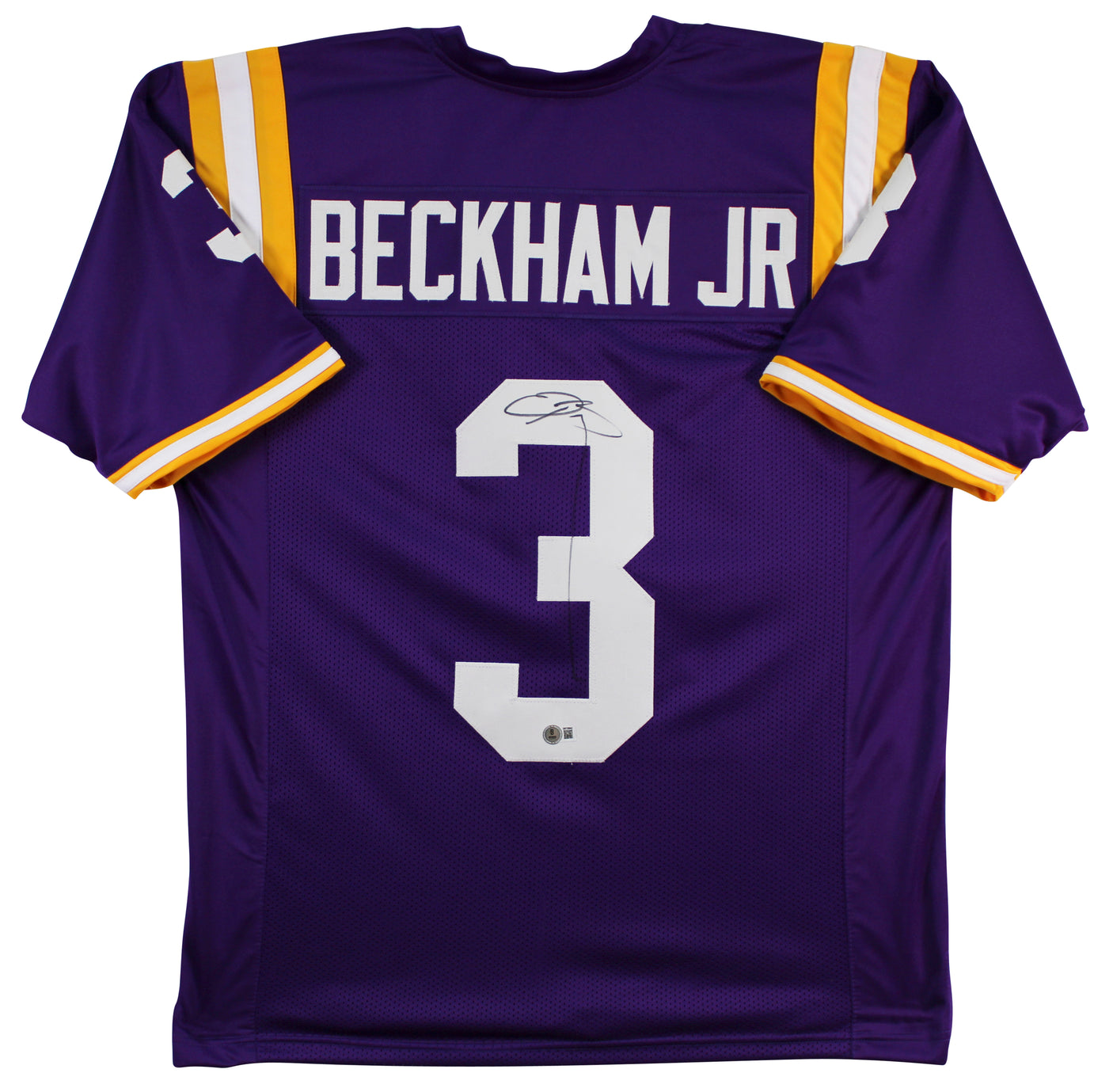 LSU Odell Beckham Jr. Authentic Signed Purple Pro Style Jersey BAS Wit #2W729942