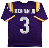 LSU Odell Beckham Jr. Authentic Signed Purple Pro Style Jersey BAS Wit #2W729942