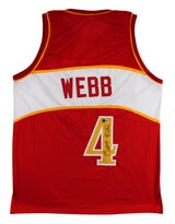 Spud Webb Authentic Signed Red Pro Style Jersey Autographed BAS Witnessed