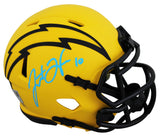 Chargers Justin Herbert Authentic Signed Rave Speed Mini Helmet W/ Case Fanatics