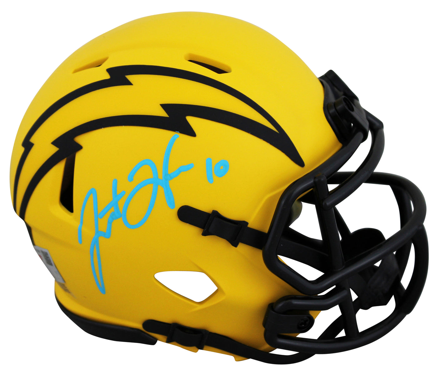 Chargers Justin Herbert Authentic Signed Rave Speed Mini Helmet W/ Case Fanatics