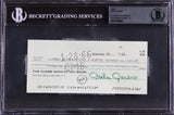 Greta Garbo Authentic Signed 2.75x6.25 1966 Personal Check Auto 10! BAS Slabbed