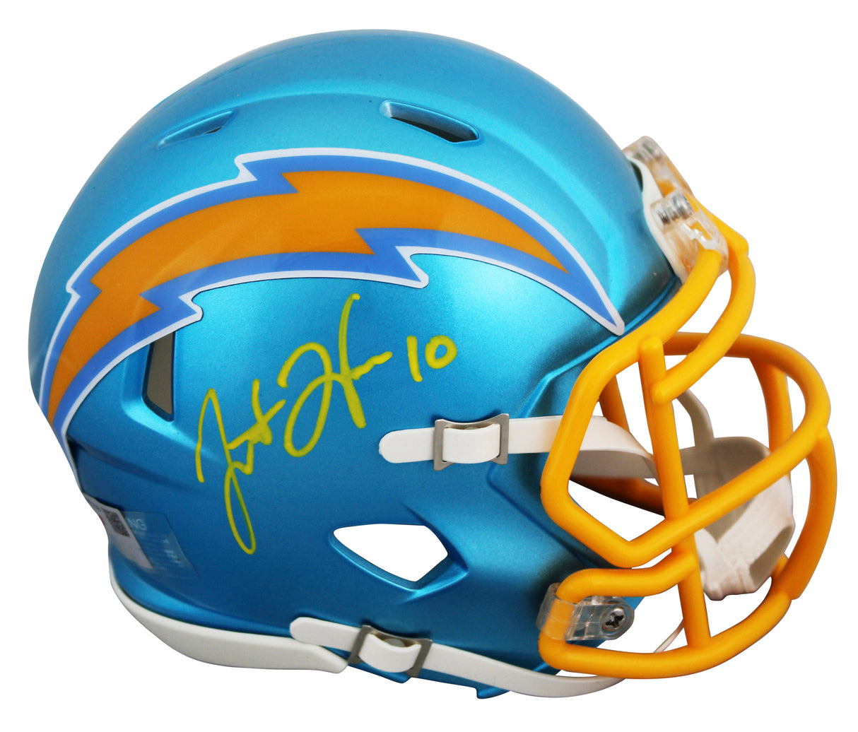 Chargers Justin Herbert Signed Flash Speed Mini Helmet W/ Case Fanatics