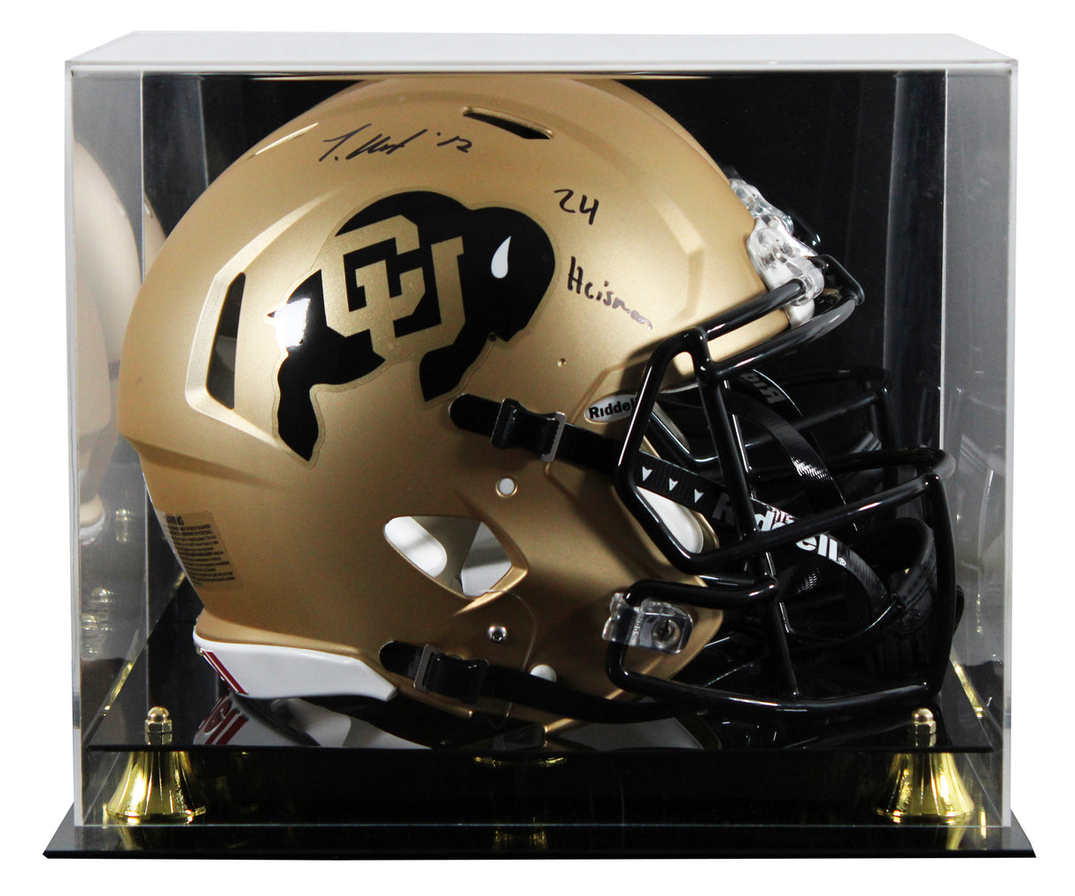 Colorado Travis Hunter "24 HT" Signed F/S Speed Proline Helmet W/ Case BAS Wit