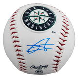 Mariners Julio Rodriguez Signed Seattle Mariners Logo Baseball W/ Case BAS
