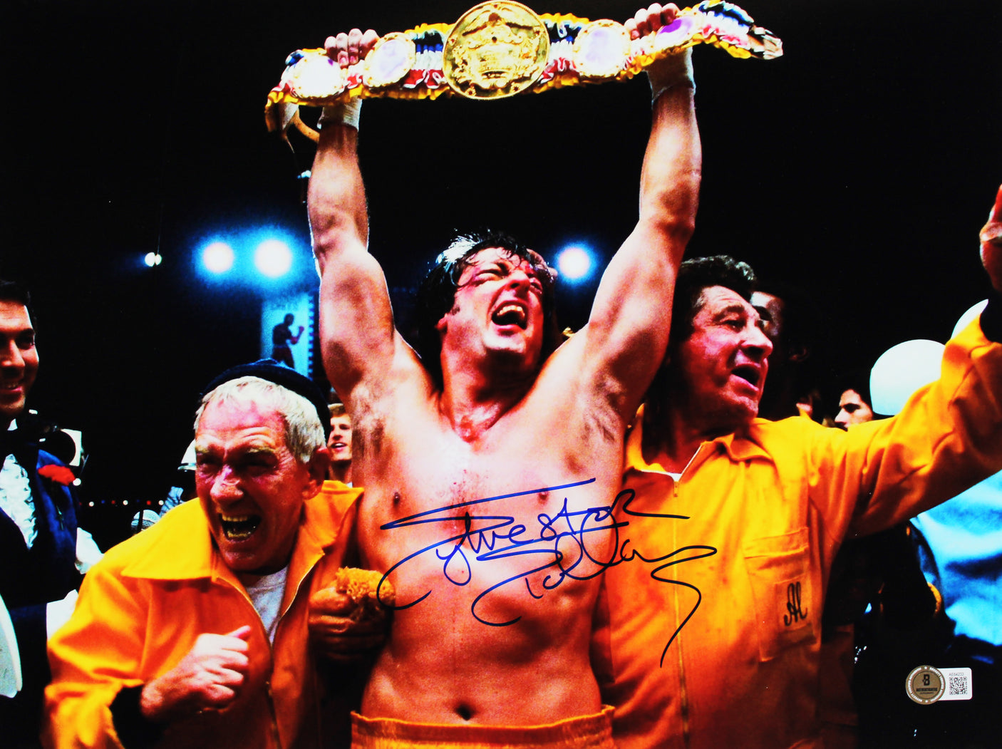 Sylvester Stallone Rocky II Authentic Signed Horizontal Belt 12x16 Photo BAS