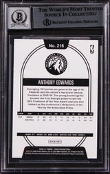 Anthony Edwards Signed 2020 Hoops #216 Rookie Card Auto 10! BAS Slabbed