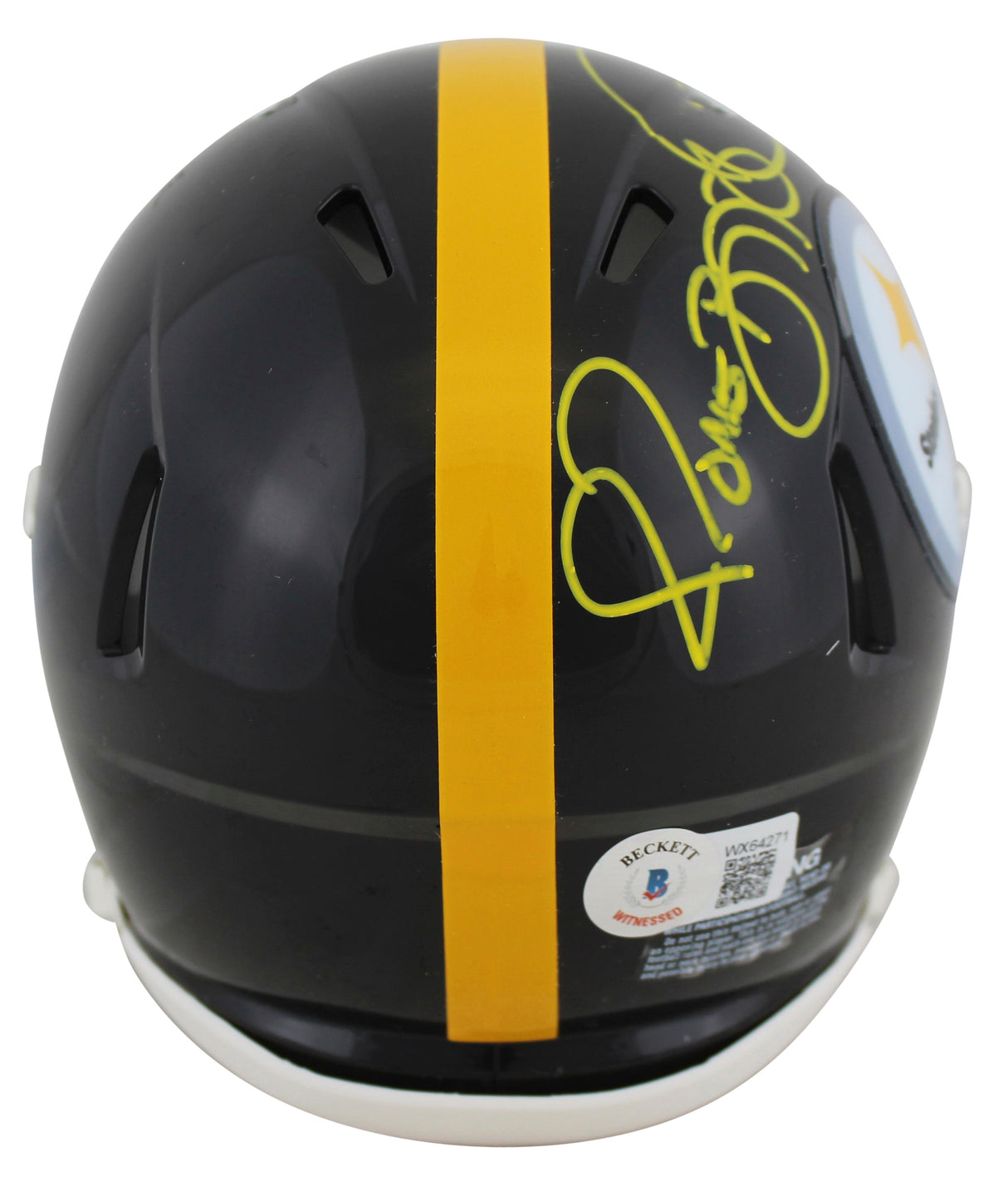 Steelers Jerome Bettis Signed Black Speed Mini Helmet W/ Case BAS Witnessed