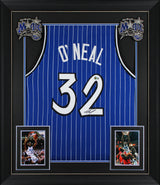 Shaquille O'Neal Authentic Signed Blue Pro Style Framed Jersey BAS Witnessed