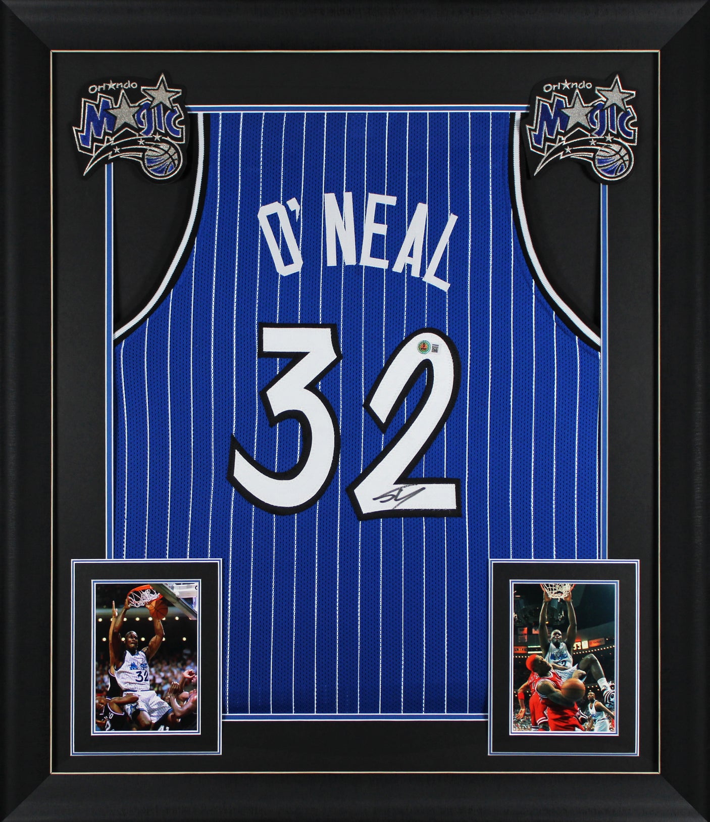 Shaquille O'Neal Authentic Signed Blue Pro Style Framed Jersey BAS Witnessed