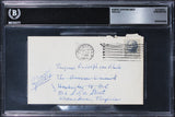 Robert Oppenheimer Authentic 3.5x6 1963 Envelope Handwriting Sample BAS Slabbed