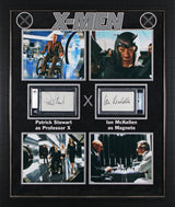 Ian McKellen & Patrick Stewart X-Men Signed & Framed Index Card PSA BAS Slabs