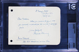 Alexander Fleming Signed 4.5x6 1946 Handwritten Note Album Page BAS Slabbed