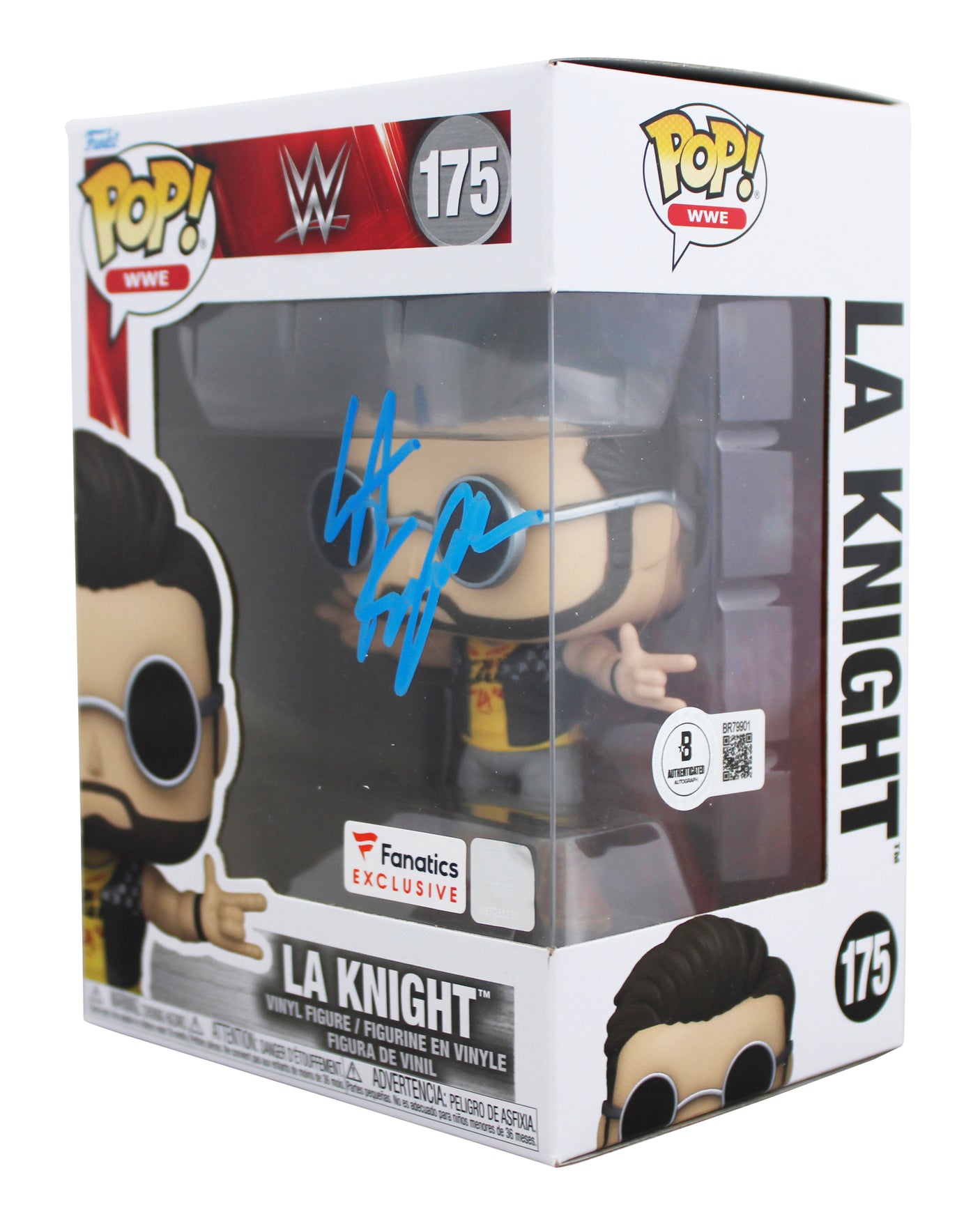 LA Knight Bro Authentic Signed WWE #175 Funko Pop Vinyl Figure BAS #BR79901