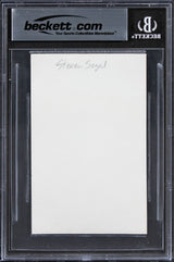 Steven Seagal Under Siege Authentic Signed 3x5 Index Card w/ Black Sig BAS Slab