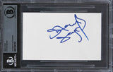 Steven Seagal Under Siege Authentic Signed 3x5 Index Card w/ Blue Sig BAS Slab