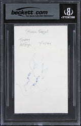 Steven Seagal Under Siege Authentic Signed 3x5 Index Card w/ Blue Sig BAS Slab