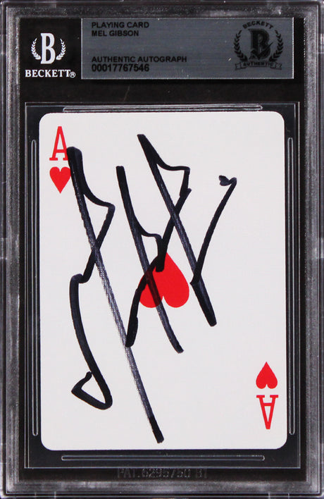 Mel Gibson Maverick Authentic Signed Ace Of Hearts Card BAS Slabbed 1