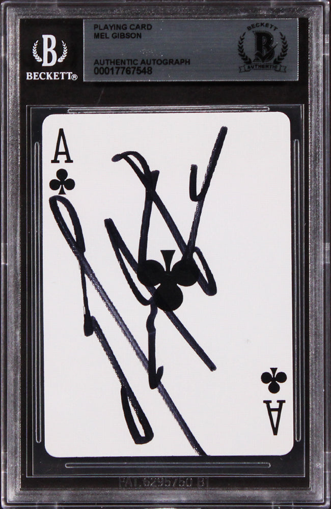 Mel Gibson Maverick Authentic Signed Ace Of Clubs Card BAS Slabbed 1