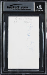 Sidney Poitier In The Heat of the Night Signed 3x5 Index Card BAS Slabbed