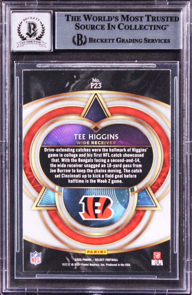 Bengals Tee Higgins Signed 2020 Select Phenomenon #23 RC Card Auto 10! BAS Slab