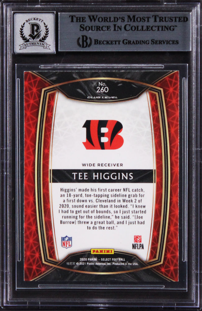 Bengals Tee Higgins Signed 2020 Select #260 Rookie Card Auto 10! BAS Slabbed