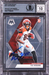 Bengals Tee Higgins Signed 2020 Panini Mosaic #213 Rookie Card Auto 10! BAS Slab