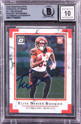 Tee Higgins Signed 2020 Donruss Optic Rookie Elite Series #11 Card 10! BAS Slab
