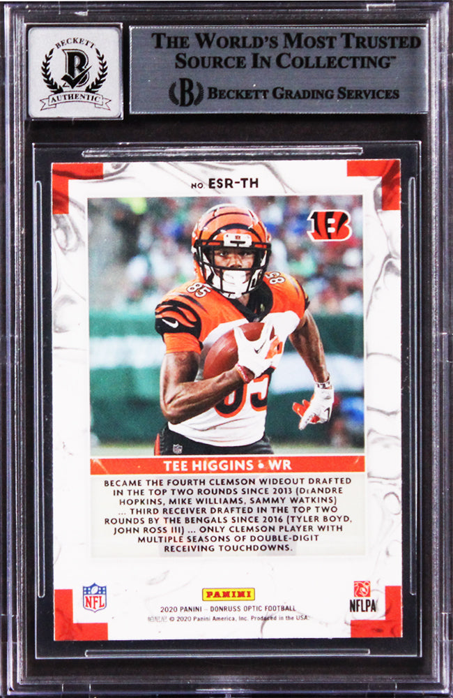 Tee Higgins Signed 2020 Donruss Optic Rookie Elite Series #11 Card 10! BAS Slab
