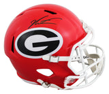Georgia Jalen Carter Authentic Signed Full Size Speed Rep Helmet JSA Witness