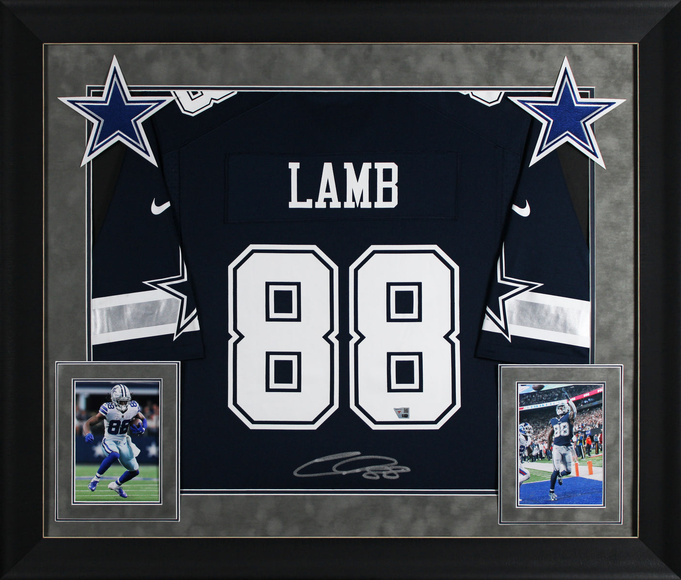 Cowboys CeeDee Lamb Authentic Signed Navy Blue Nike Game Framed Jersey Fanatics