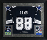 Cowboys CeeDee Lamb Authentic Signed Navy Blue Nike Game Framed Jersey Fanatics