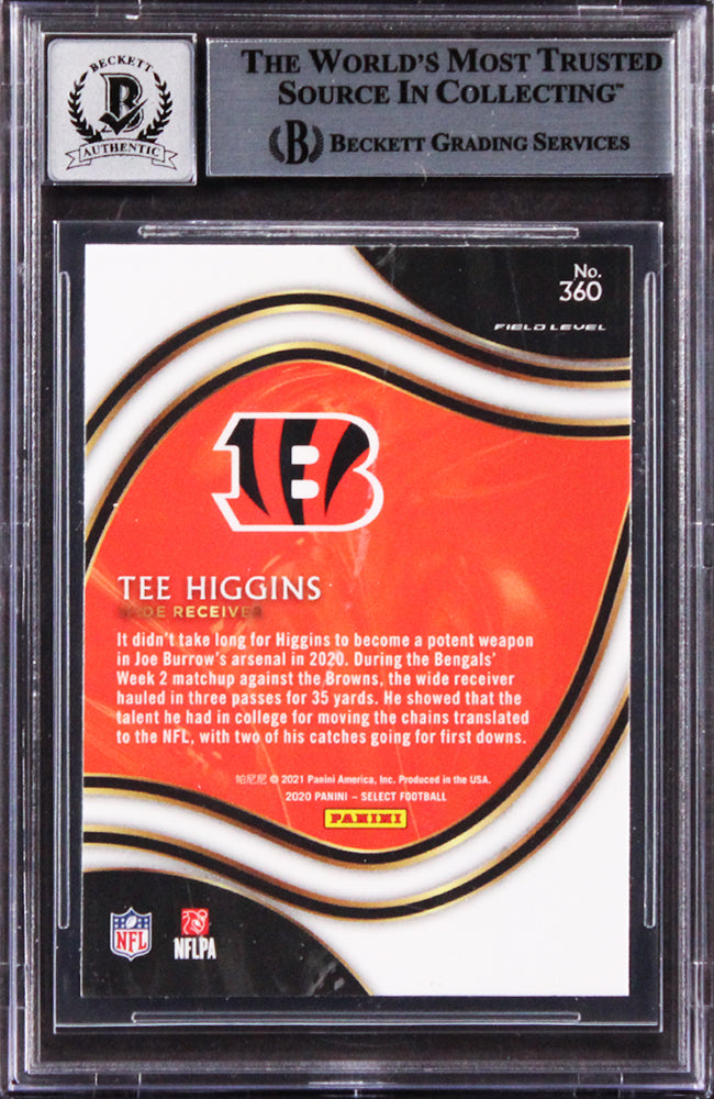 Bengals Tee Higgins Signed 2020 Select #360 Rookie Card Auto 10! BAS Slabbed