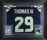 Earl Thomas Authentic Signed Navy Pro Style Framed Jersey BAS Witnessed