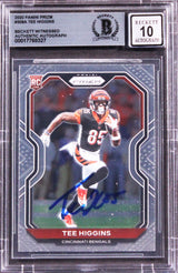 Bengals Tee Higgins Signed 2020 Panini Prizm #308A RC Card Auto 10! BAS Slabbed