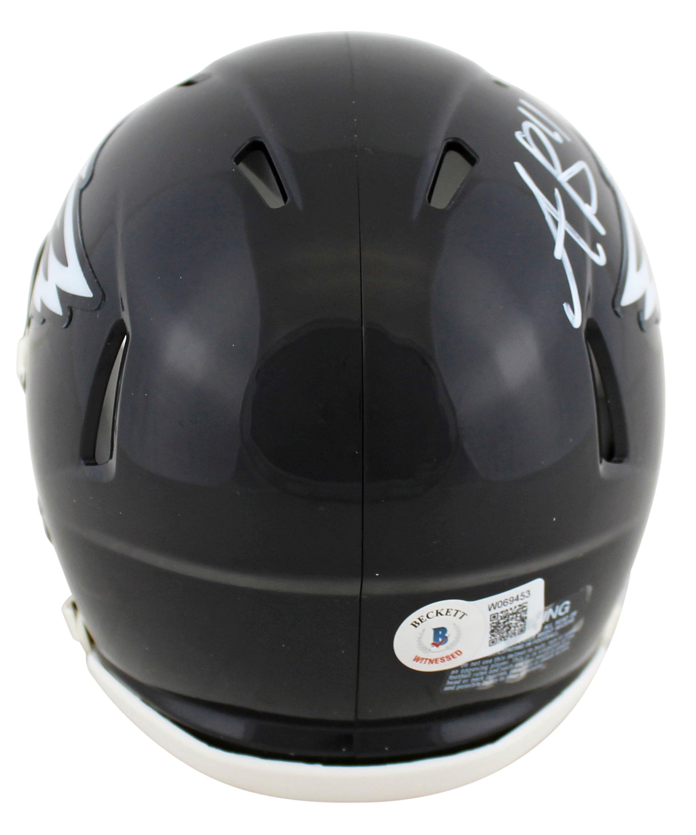 Eagles A.J. Brown Signed Alternate 2022 Speed Mini Helmet W/ Case BAS Witnessed
