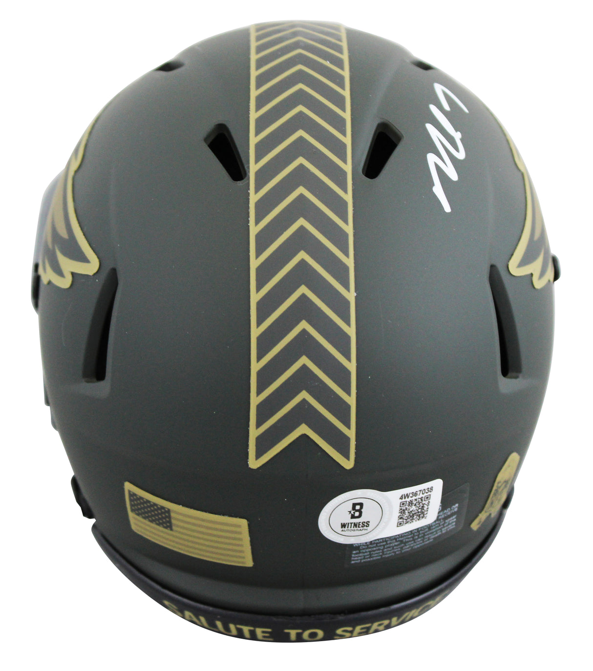 Eagles Michael Vick Signed Salute to Service IV Speed Mini Helmet BAS Witnessed