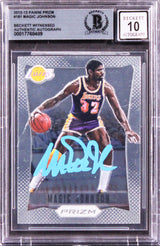 Lakers Magic Johnson Signed 2012 Panini Prizm #181 Card Auto 10! BAS Slabbed 2