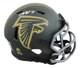 Falcons Michael Vick Signed Salute to Service IV Speed Mini Helmet W/ Case BAS W
